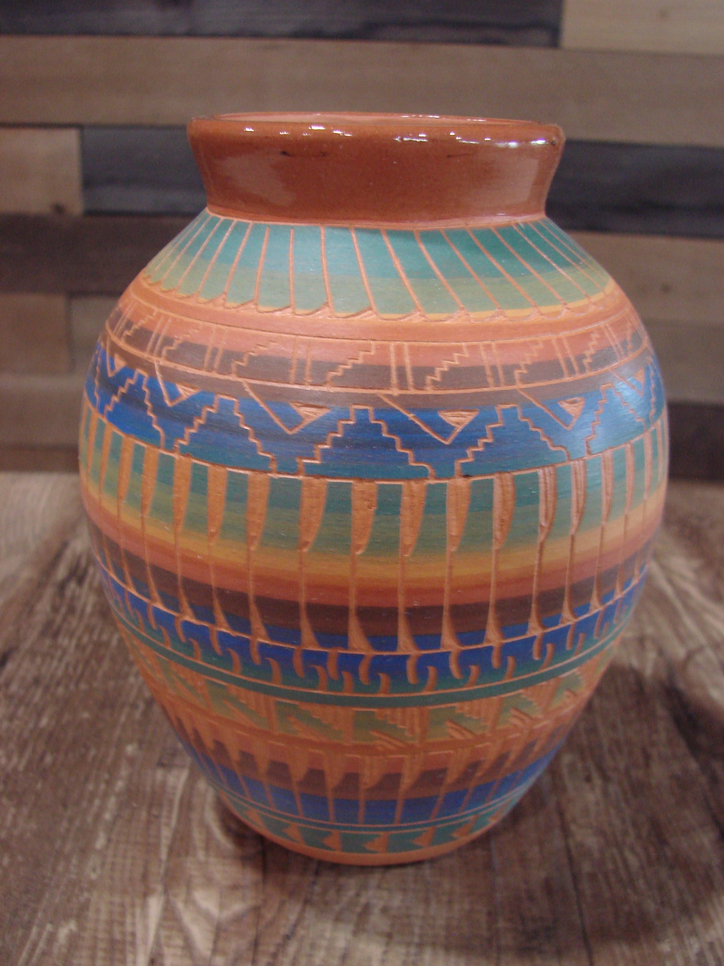 Native American Hand Etched & Hand Painted Pottery - Gilmore