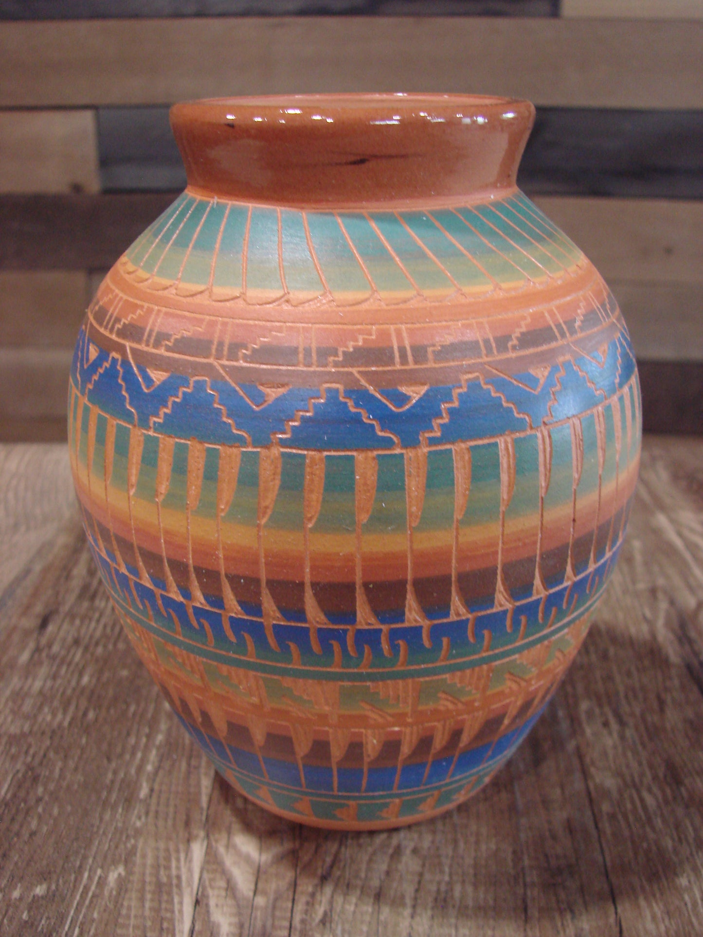Native American Hand Etched & Hand Painted Pottery - Gilmore