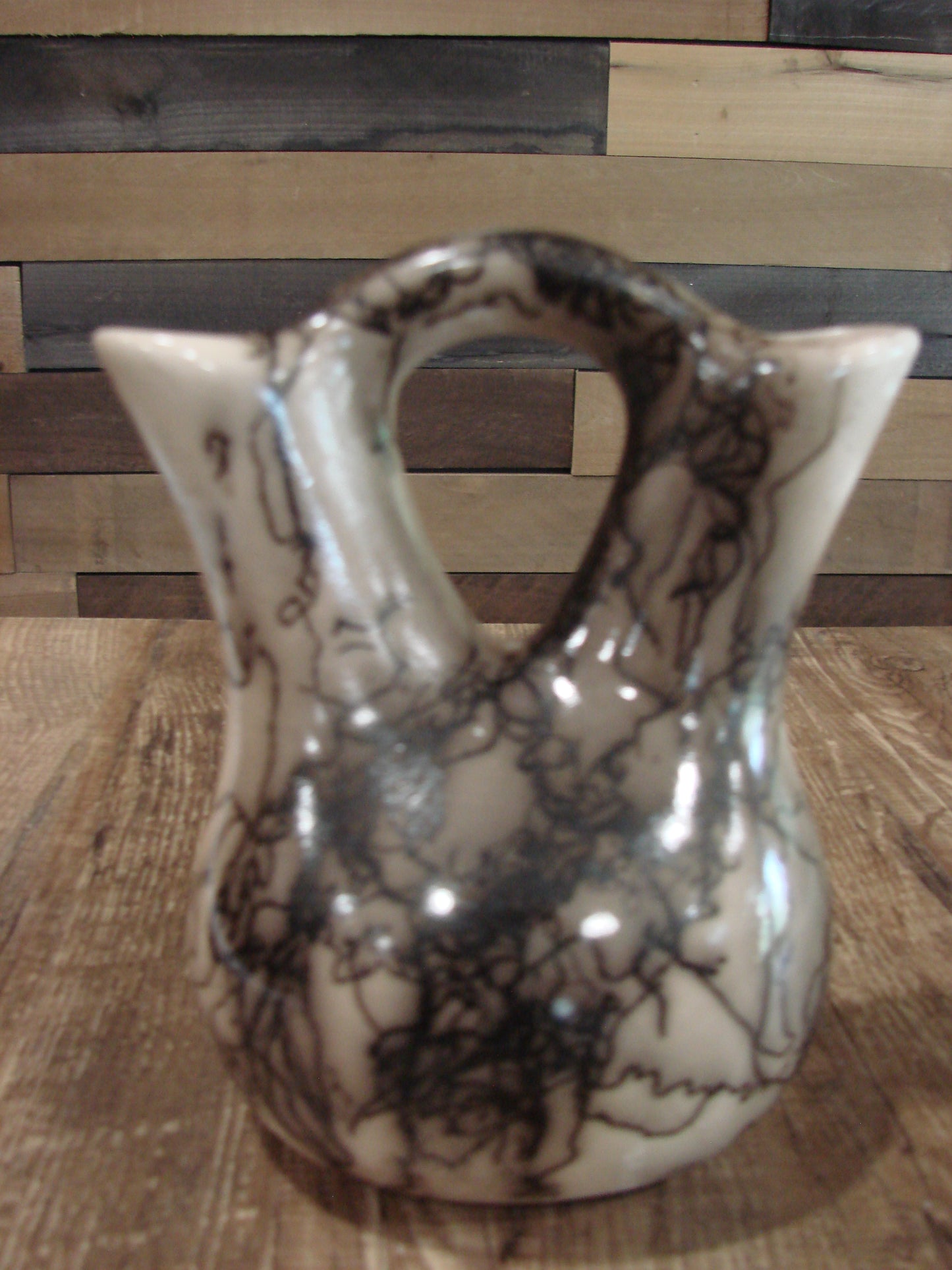 Small Native American Horse Hair Wedding Vase Pottery by Vail