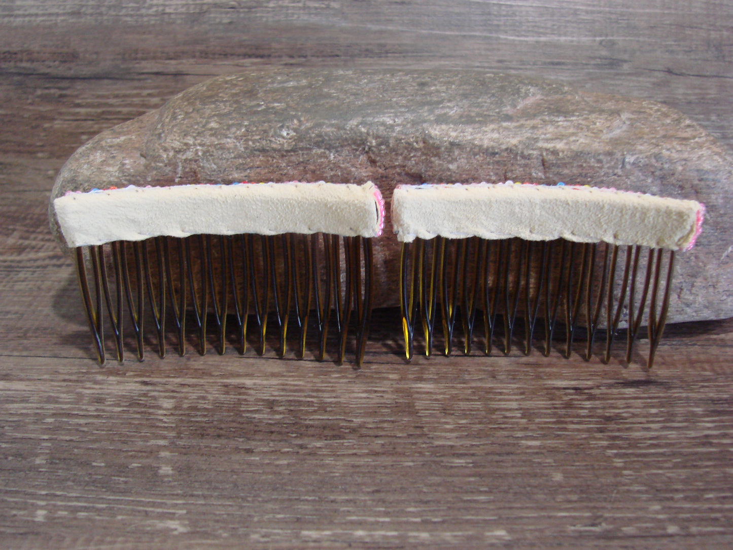 Native American Hand Beaded Hair Comb Set by Cleveland