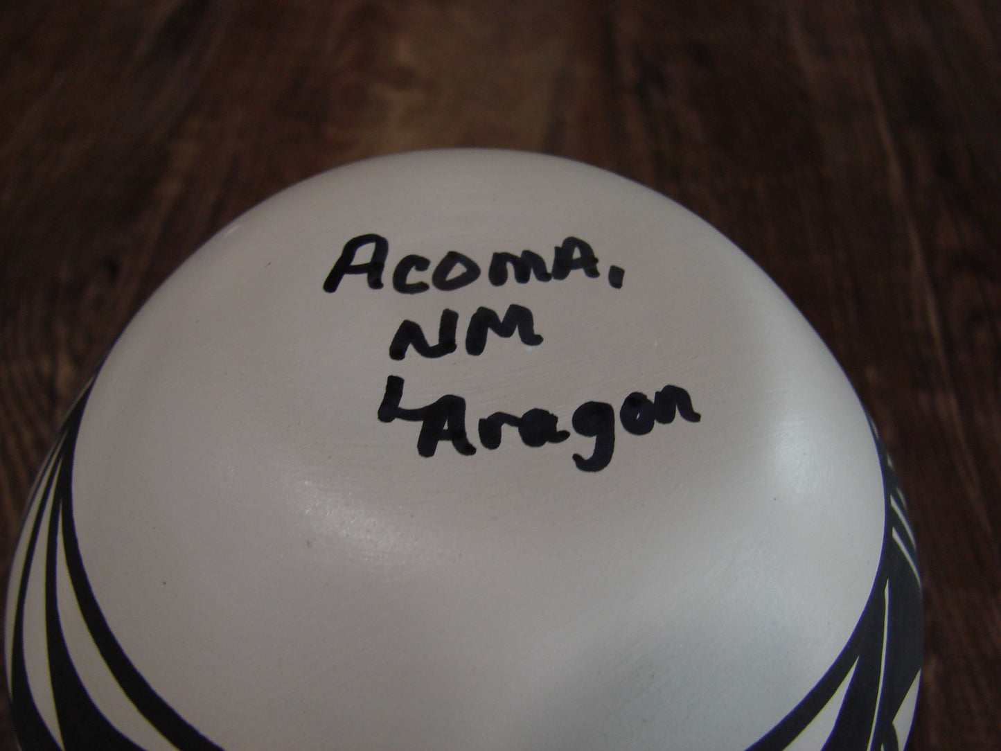 Native American Acoma Fine Line Hand Painted Pottery - Aragon