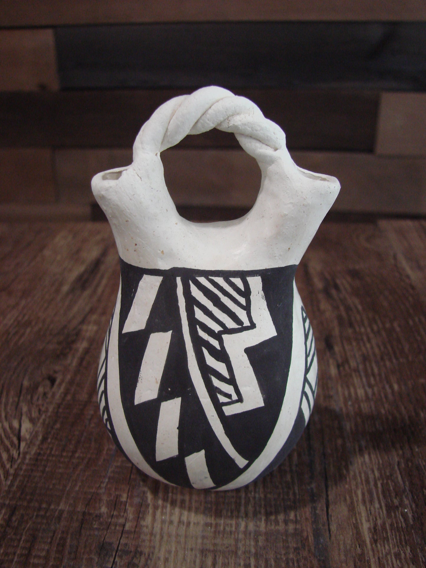 Native American Acoma Small Hand Made Wedding Vase - JL