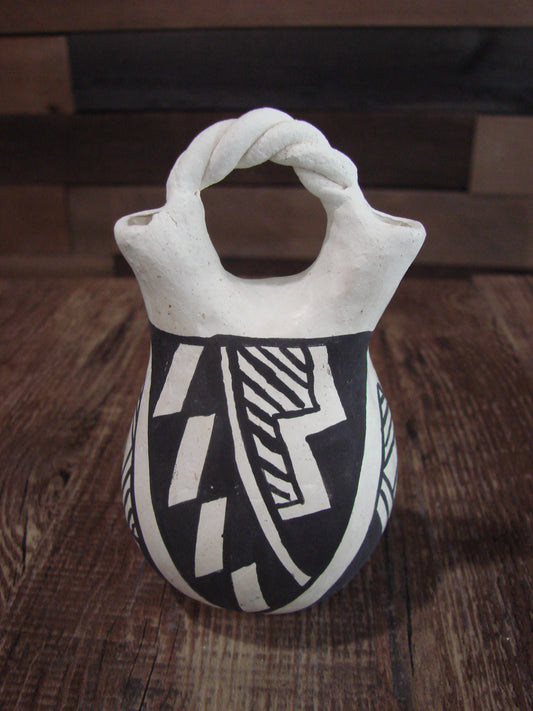Native American Acoma Small Hand Made Wedding Vase - JL