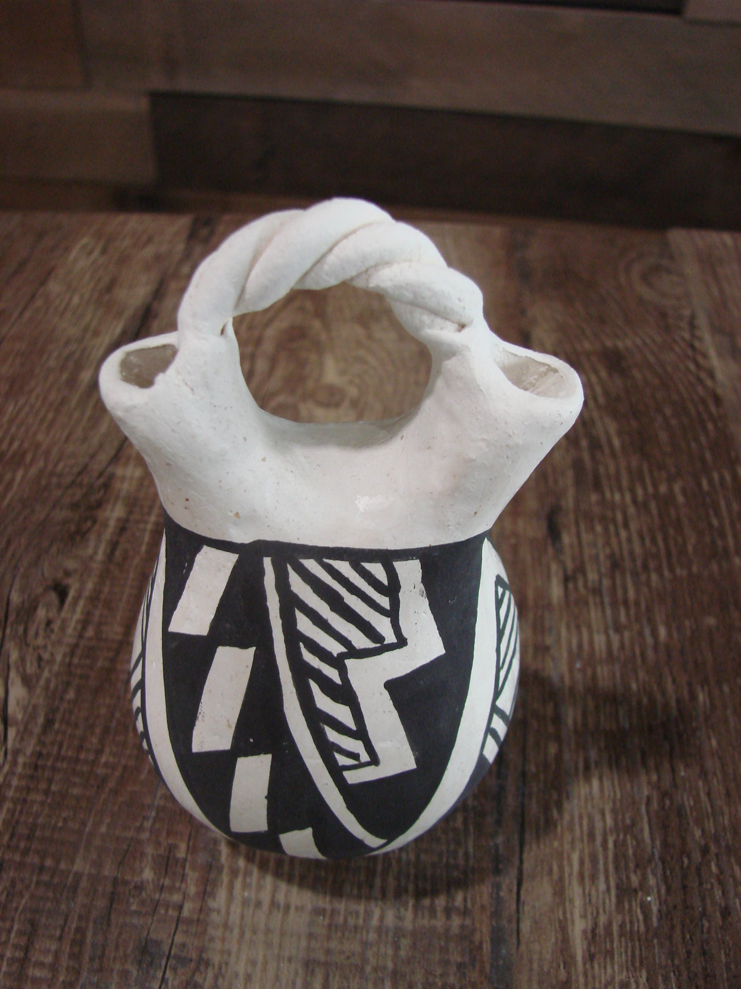 Native American Acoma Small Hand Made Wedding Vase - JL