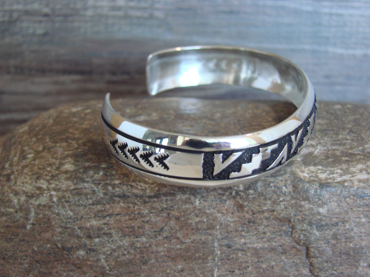 Native American Sterling Silver Petroglyph Bracelet by Singer