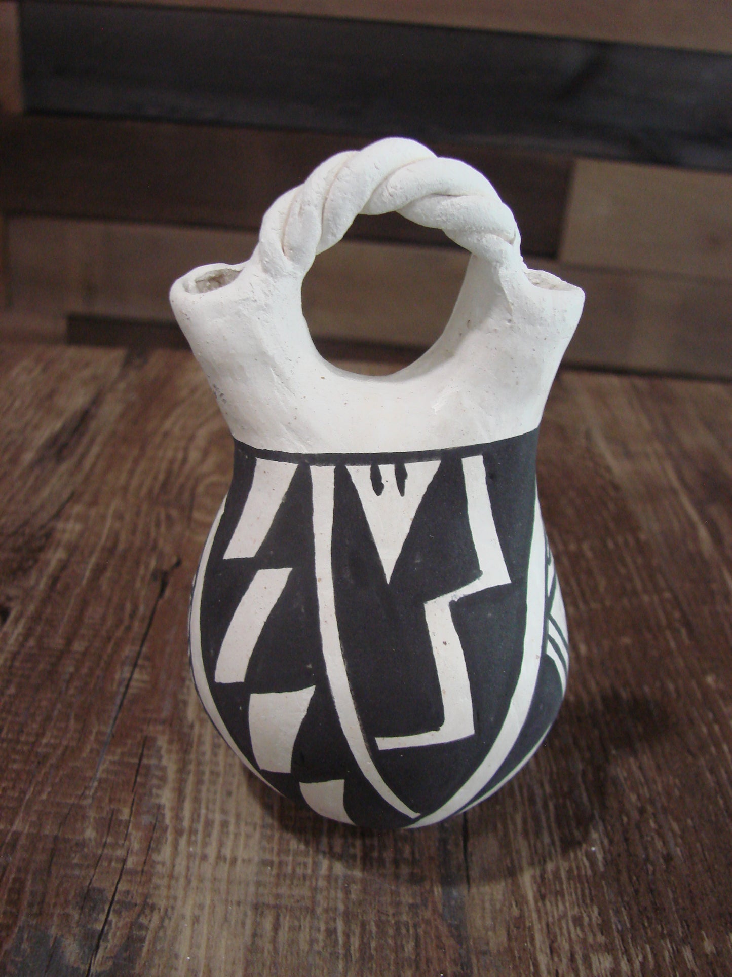 Native American Acoma Small Hand Made Wedding Vase - JL