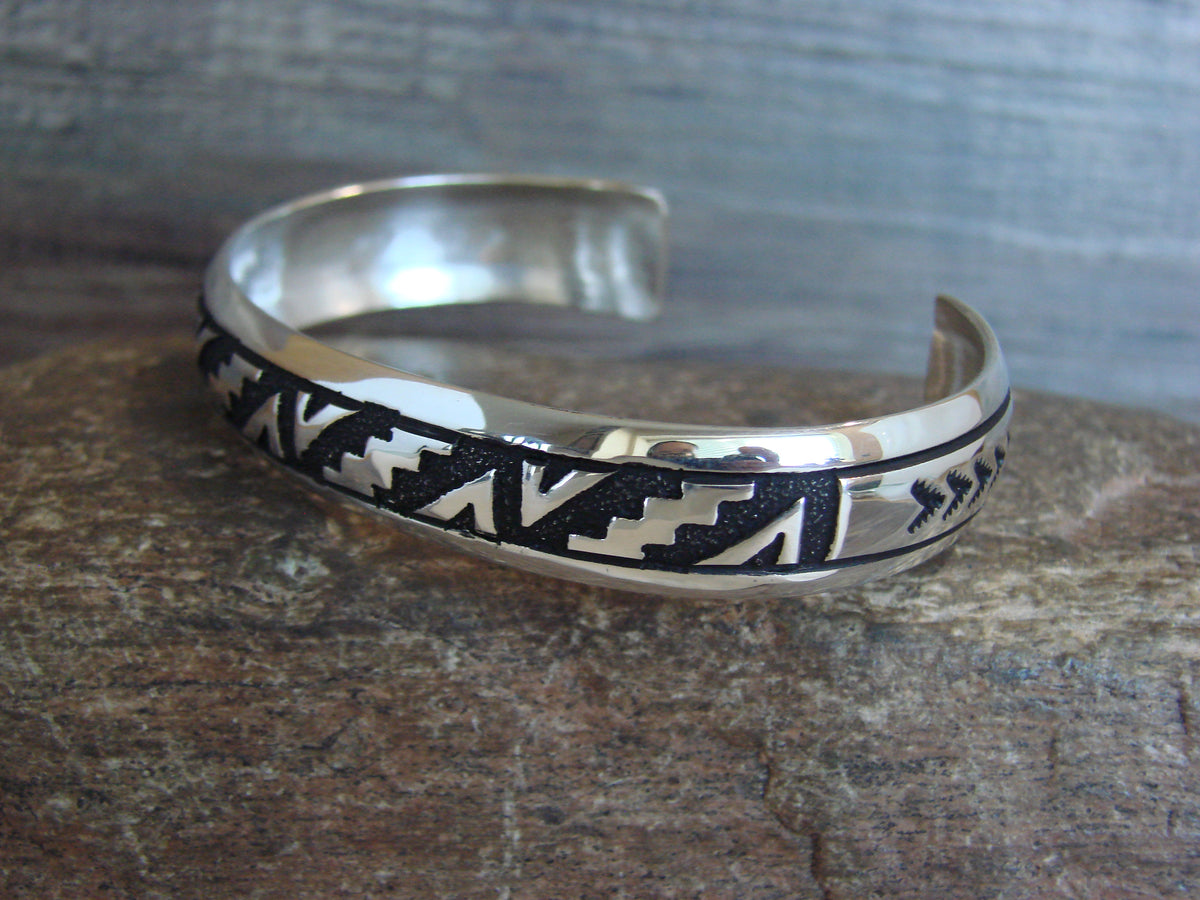 Native American Sterling Silver Petroglyph Bracelet by Singer