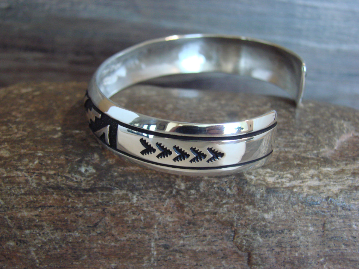 Native American Sterling Silver Petroglyph Bracelet by Singer