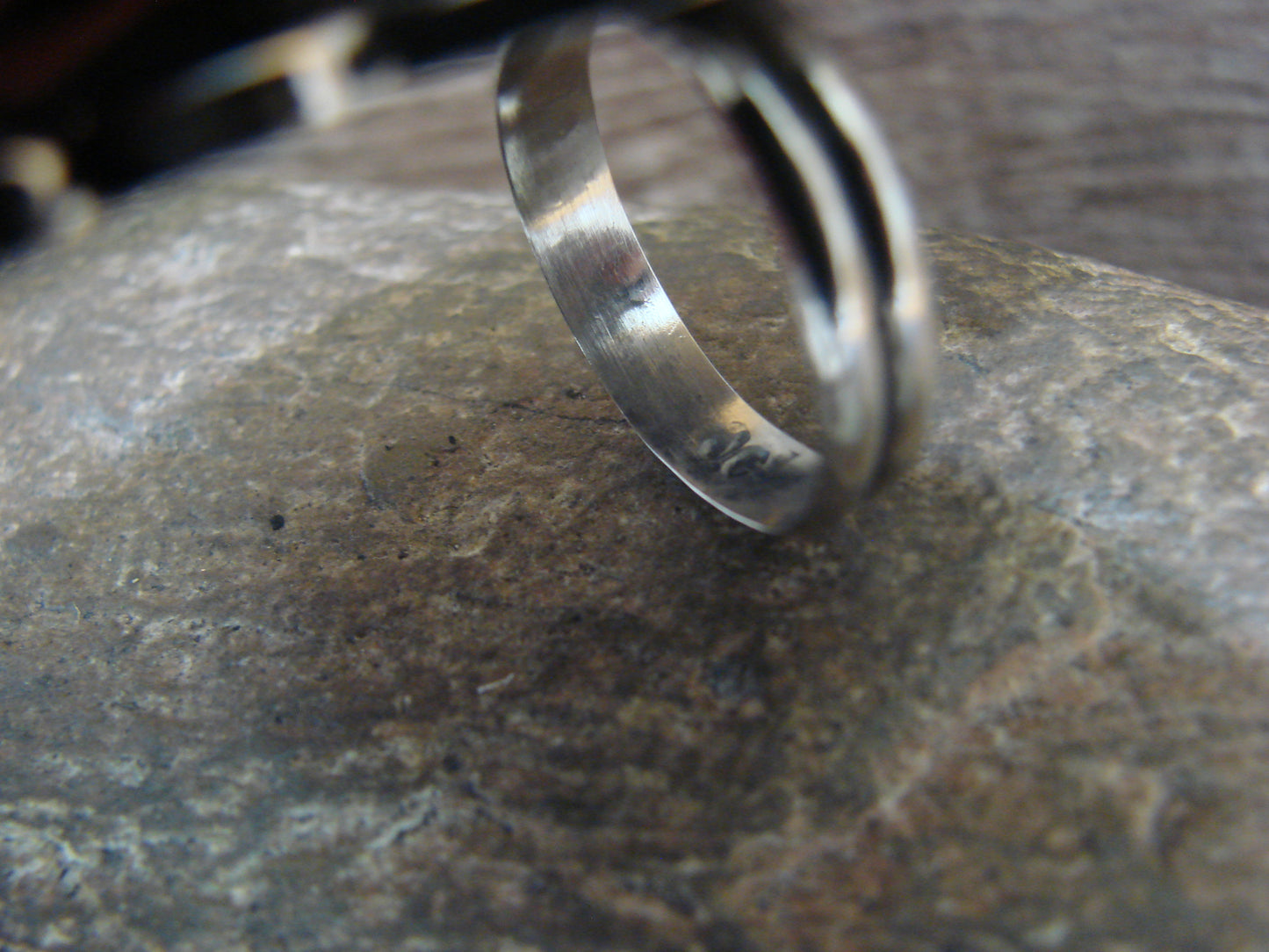 Native American Nickel Silver & Turquoise Adjustable Ring by Cleveland - Size 8 - 10