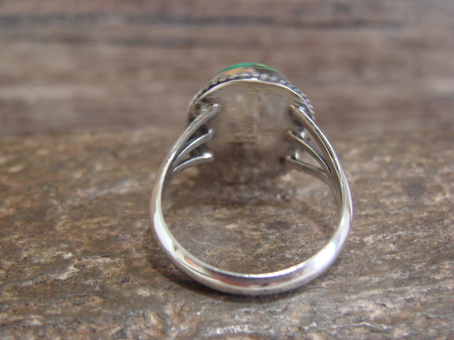 Native American Sterling Silver & Sonoran Turquoise Ring by Saunders - Size 9