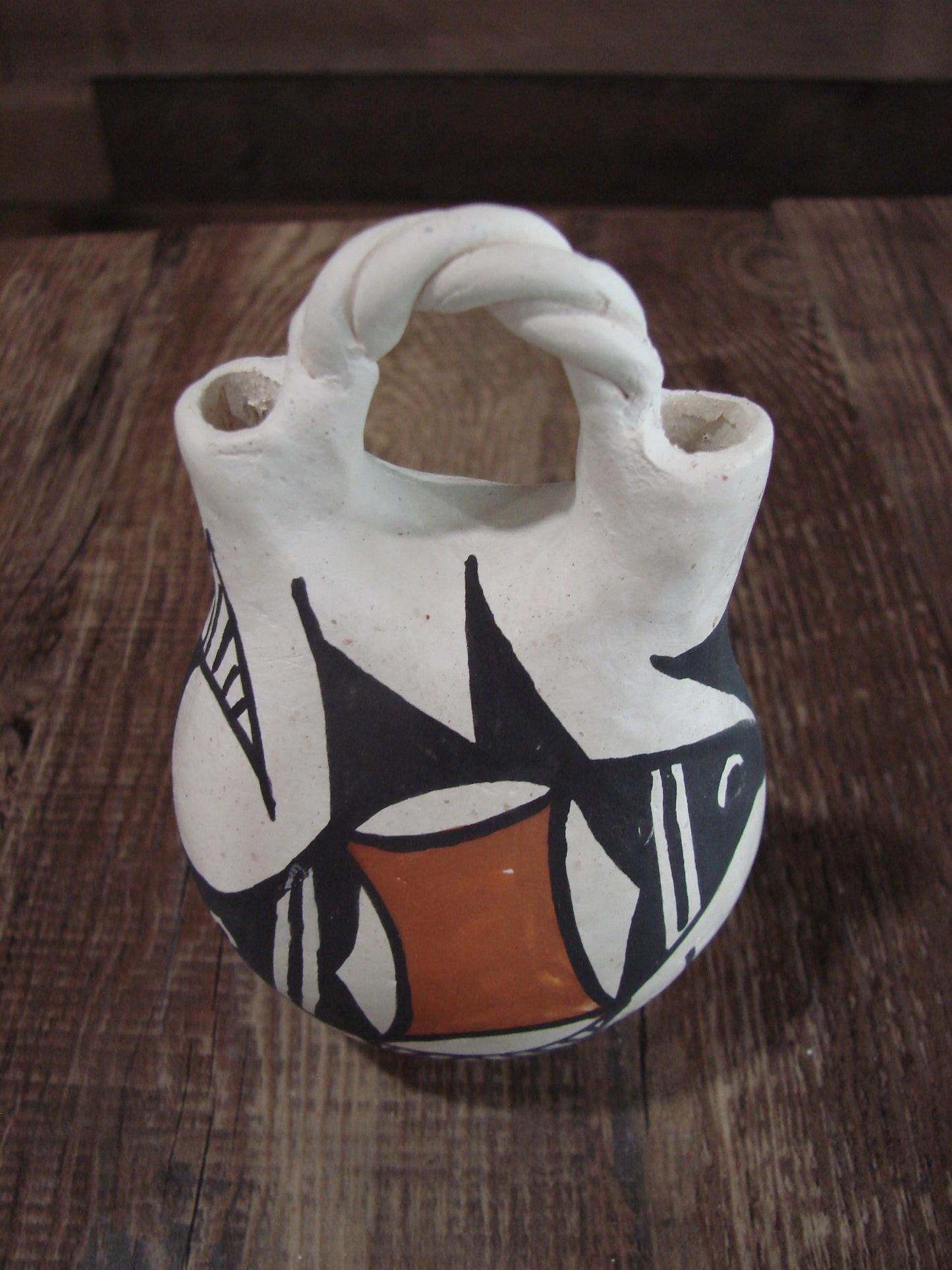 Native American Acoma Small Hand Made Wedding Vase - JL