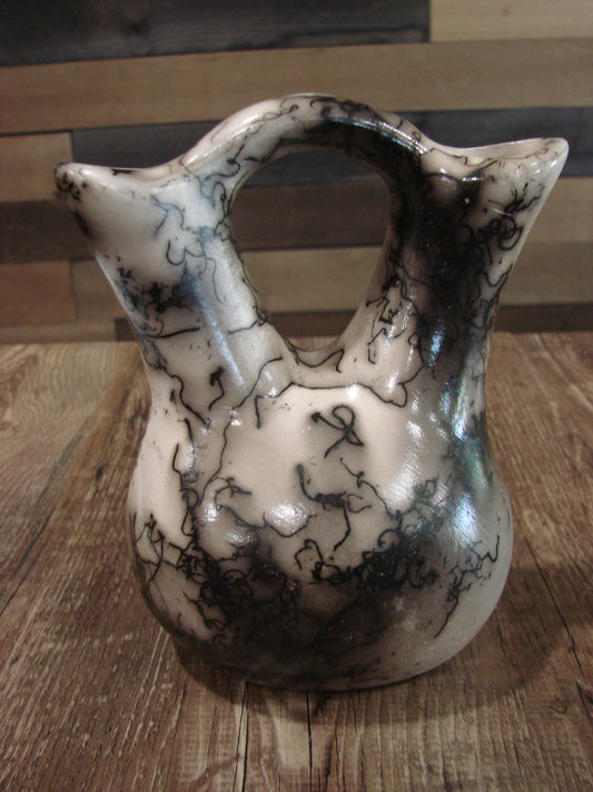 Small Native American Horse Hair Wedding Vase Pottery by Vail