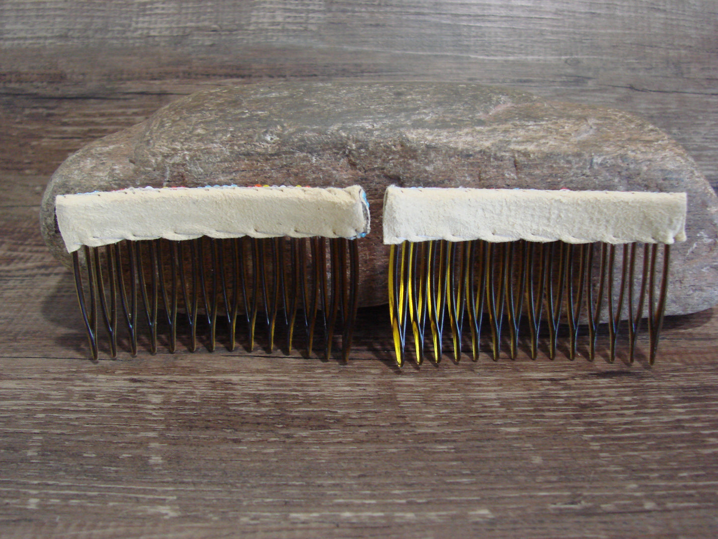 Native American Hand Beaded Hair Comb Set by Cleveland