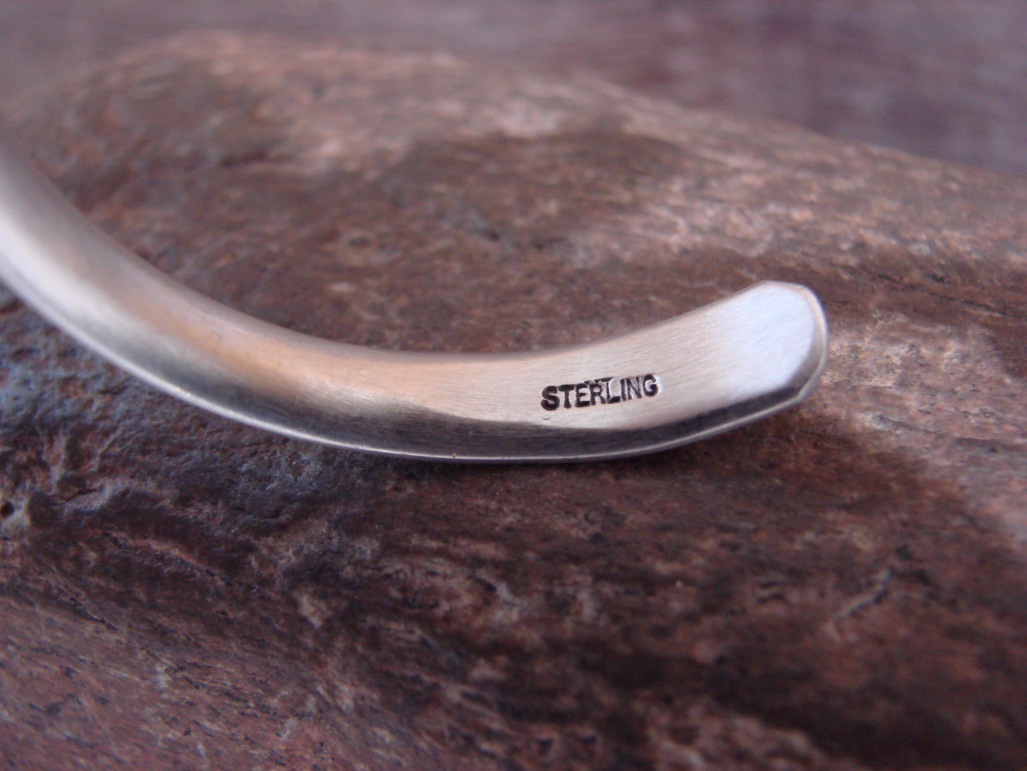Native American Sterling Silver & Sonoran Turquoise Row Bracelet Signed Lewis