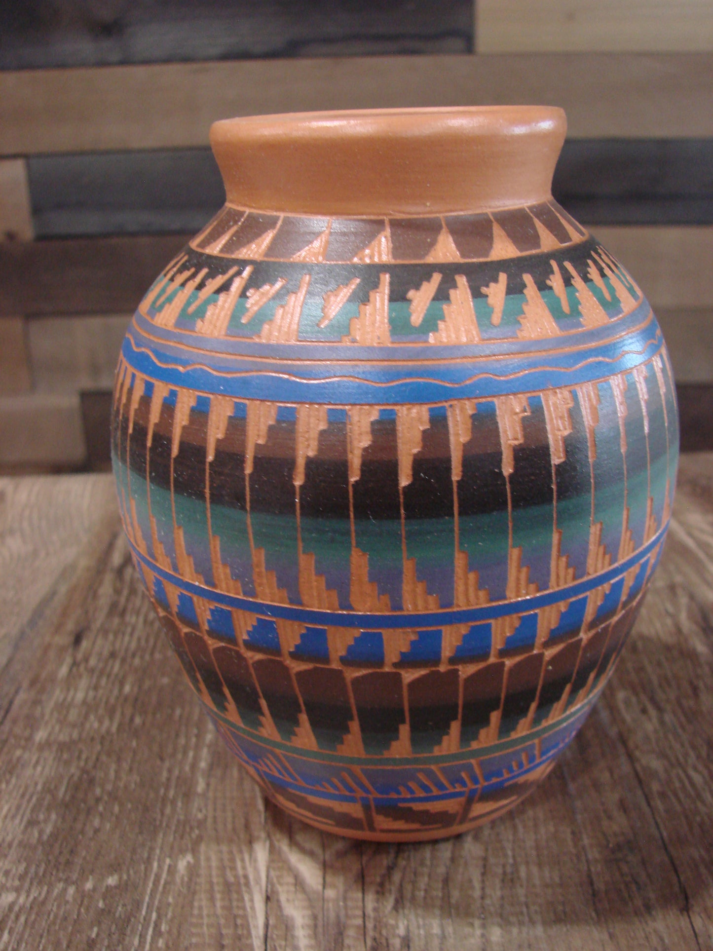 Native American Hand Etched & Hand Painted Pottery - Gilmore