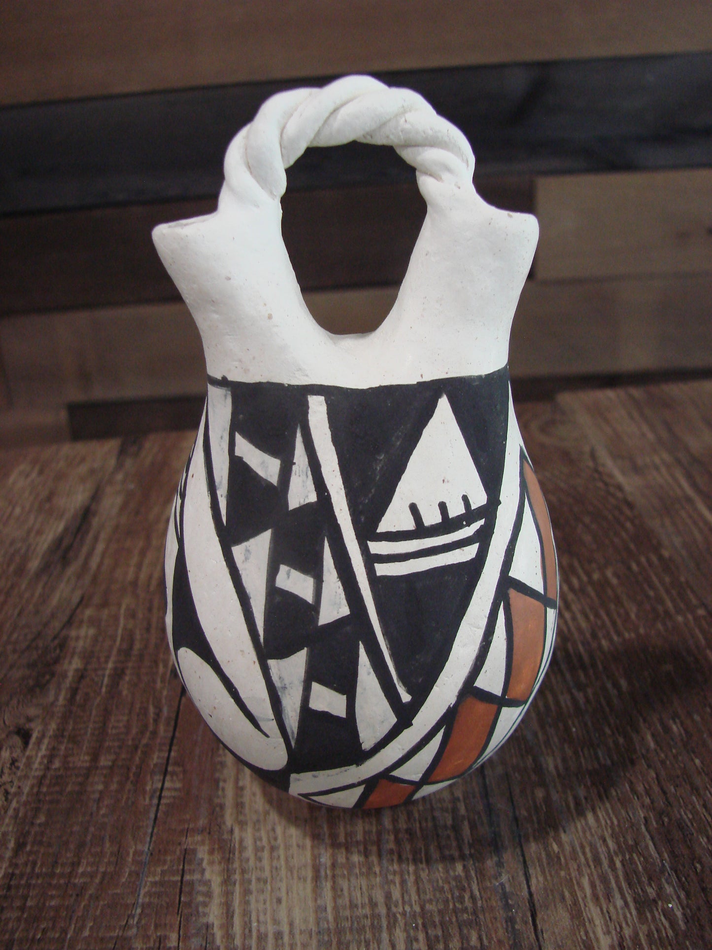 Native American Acoma Small Hand Made Wedding Vase - JL