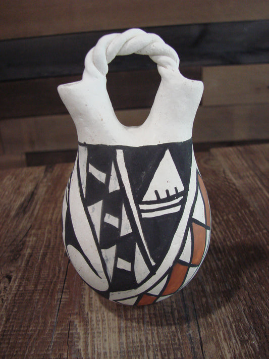 Native American Acoma Small Hand Made Wedding Vase - JL