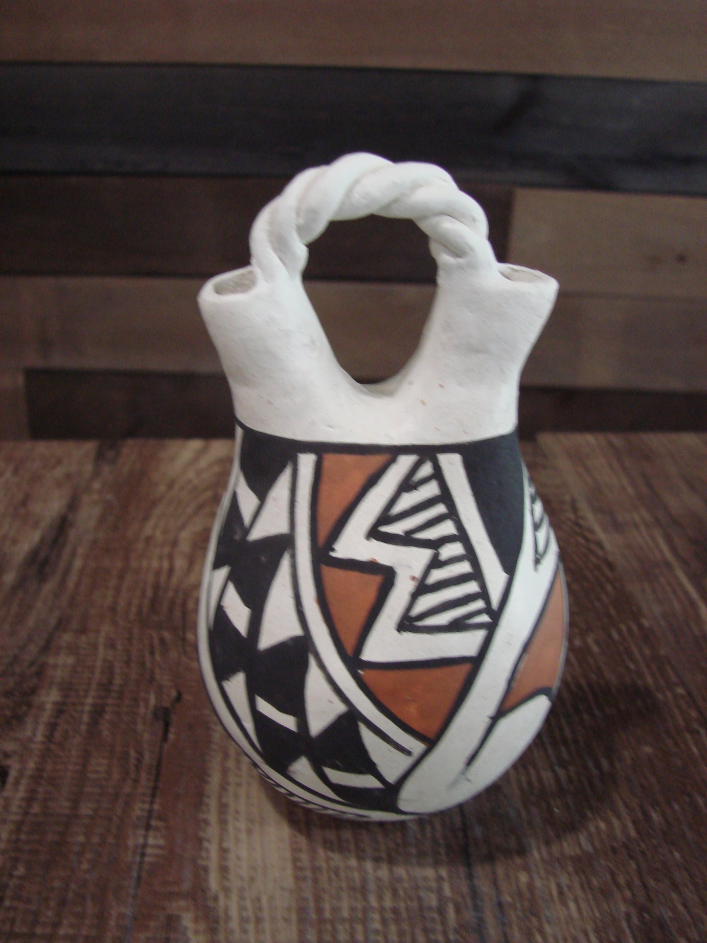 Native American Acoma Small Hand Made Wedding Vase - JL