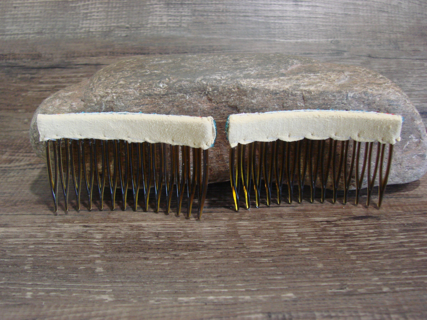 Native American Hand Beaded Hair Comb Set by Cleveland