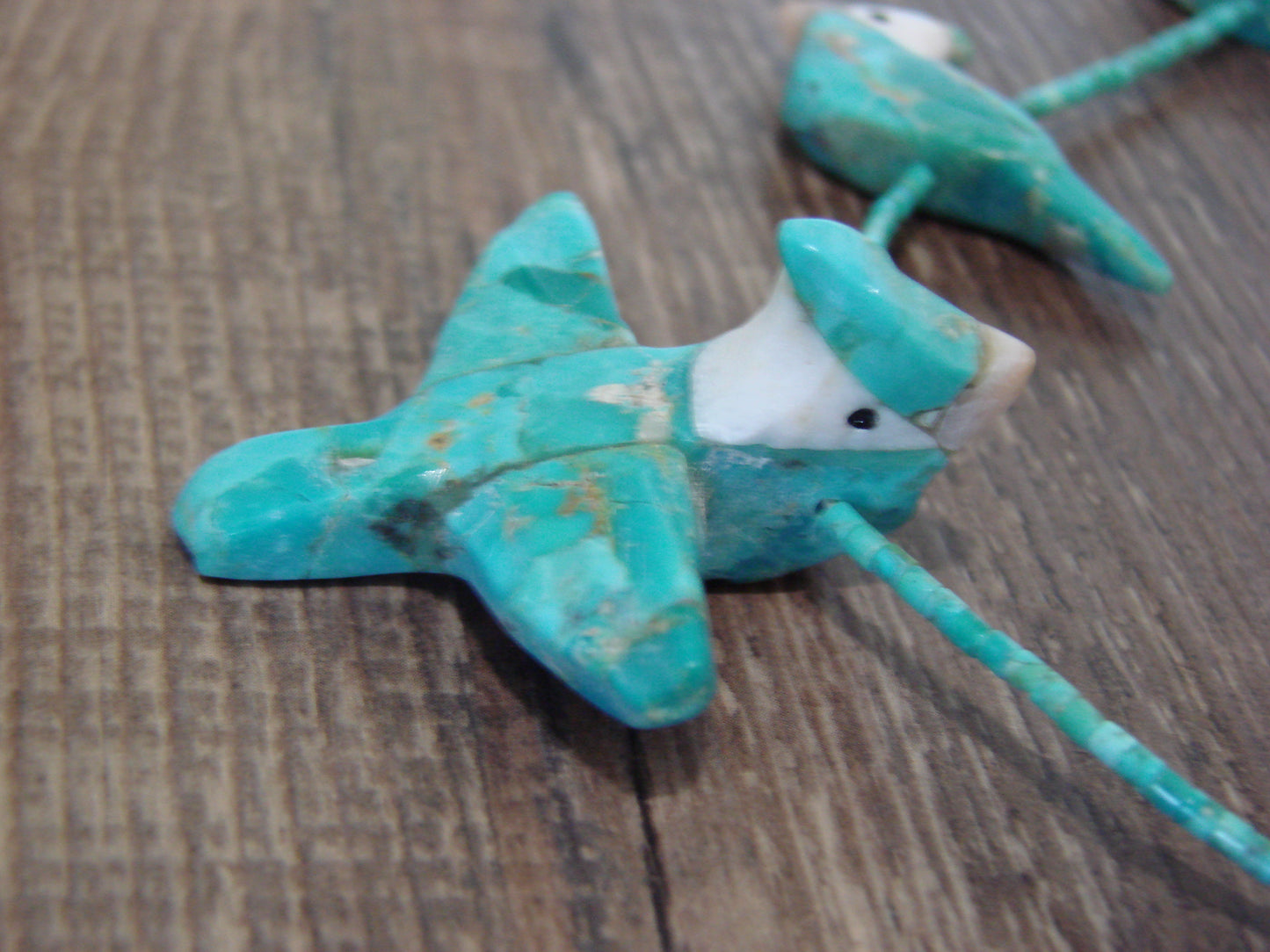 Hand Carved Turquoise Blue Jay Fetish Necklace - Matt Mitchell