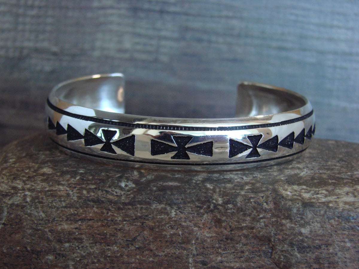 Native American Sterling Silver Petroglyph Bracelet by Singer