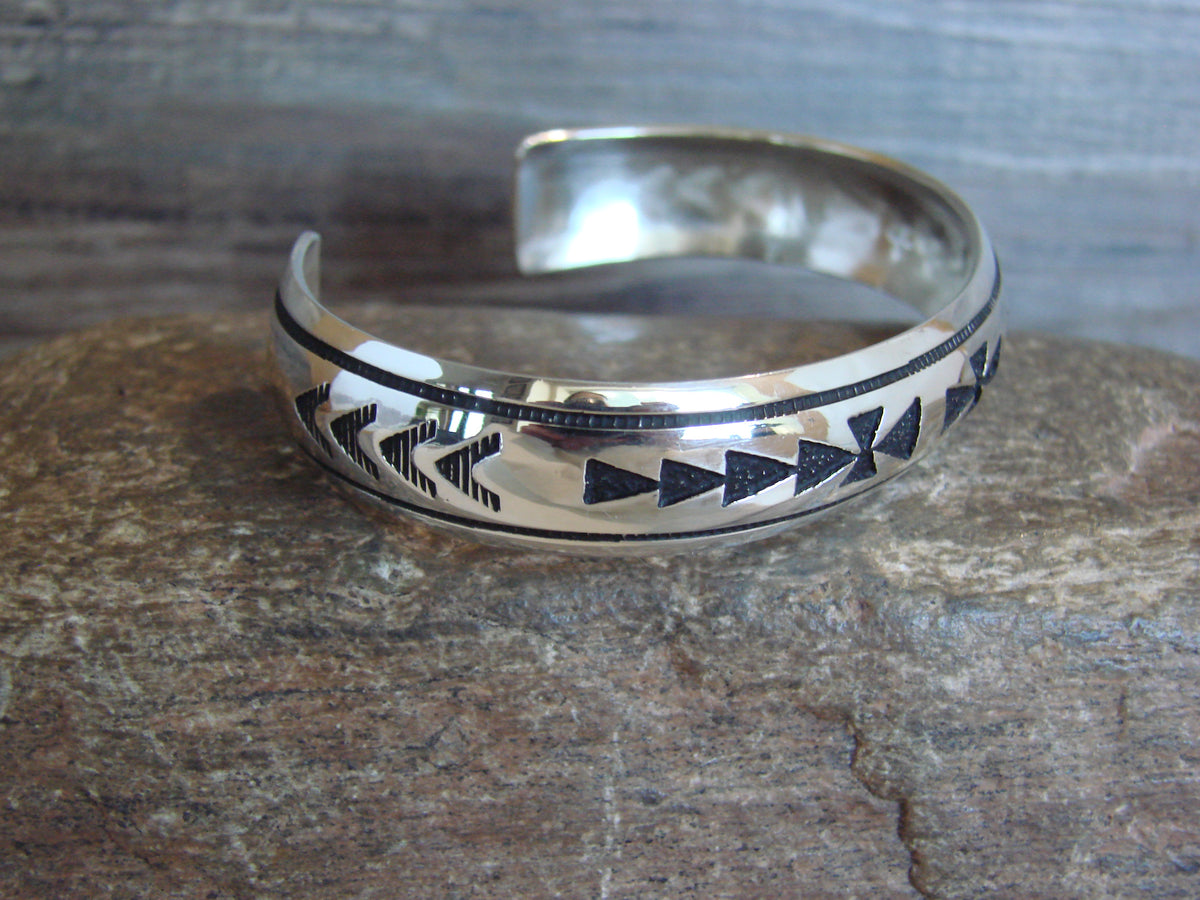 Native American Sterling Silver Petroglyph Bracelet by Singer