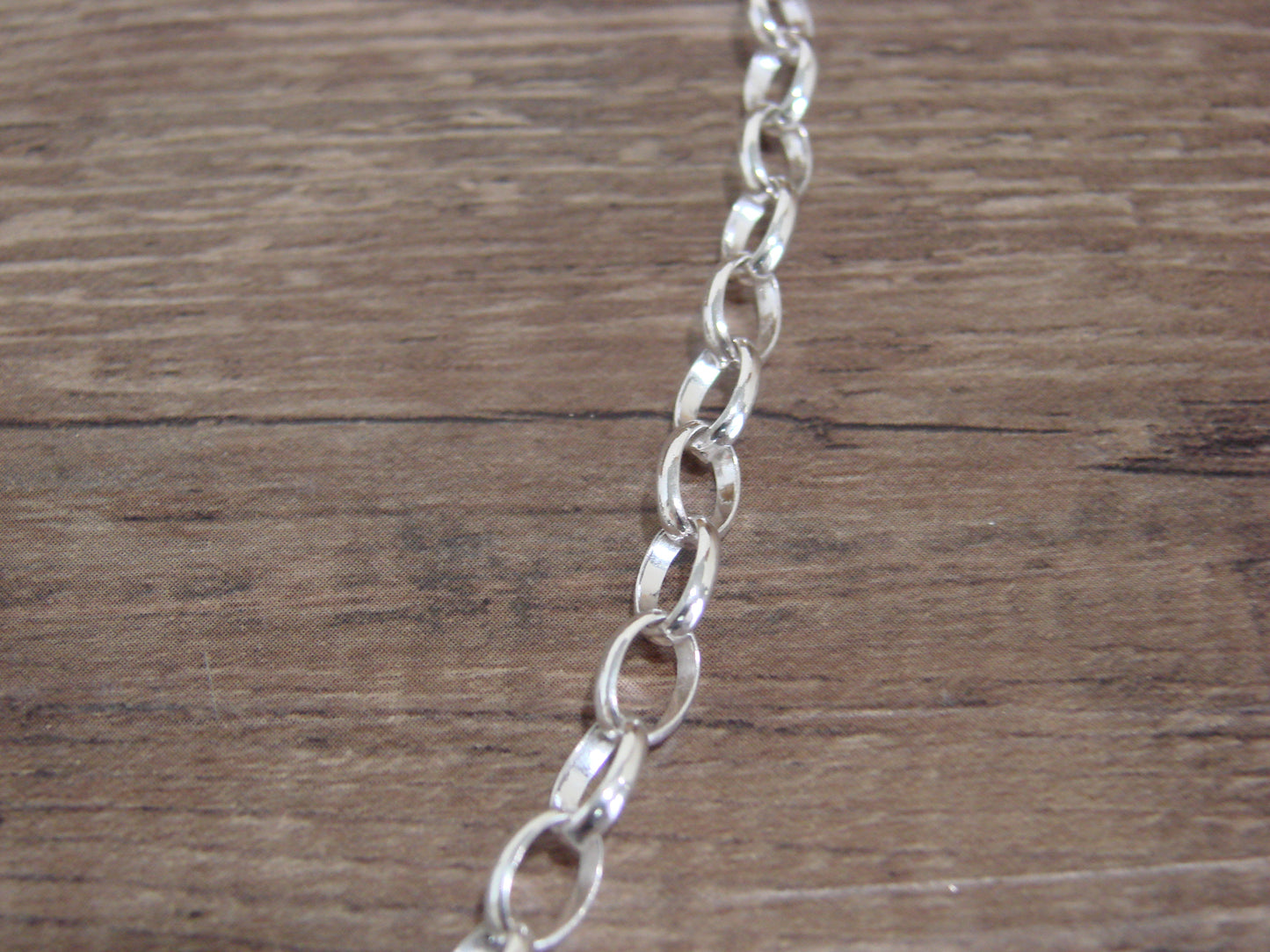 Native American 19" Sterling Silver & Turquoise Heart Link Necklace by Begay