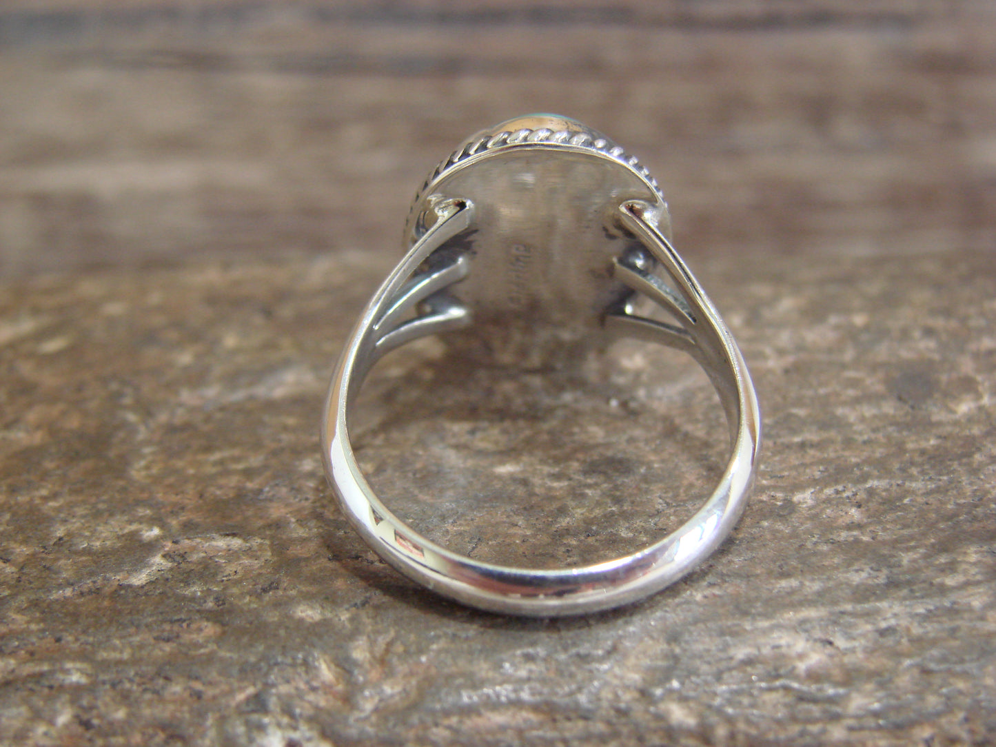 Native American Sterling Silver & Sonoran Turquoise Ring by Saunders - Size 9