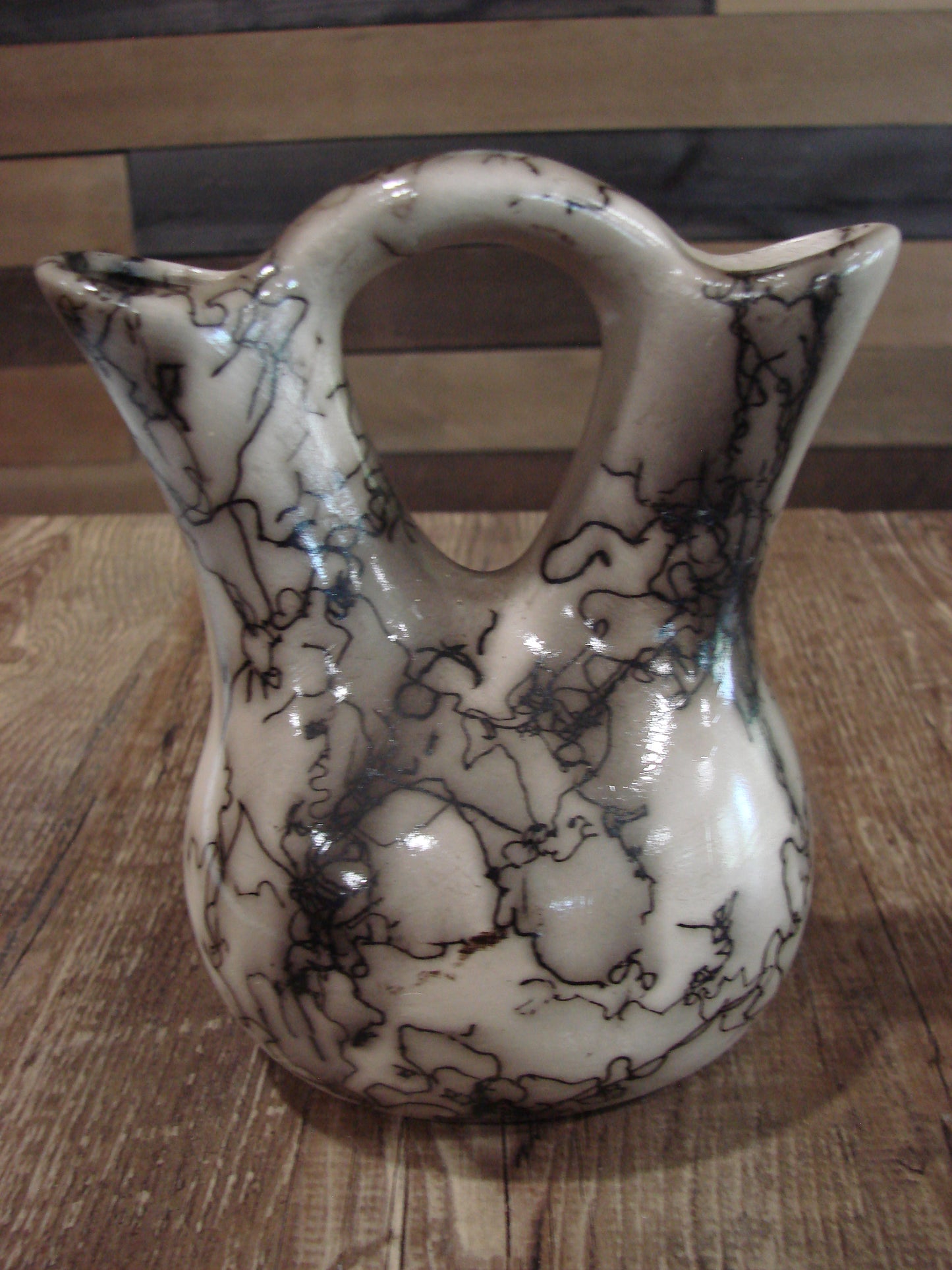 Small Native American Horse Hair Wedding Vase Pottery by Vail