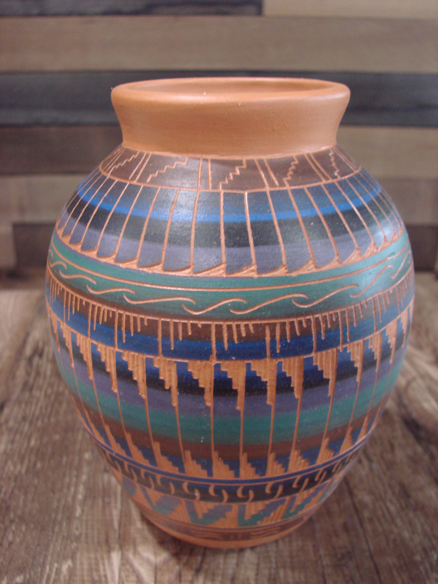 Native American Hand Etched & Hand Painted Pottery - Gilmore
