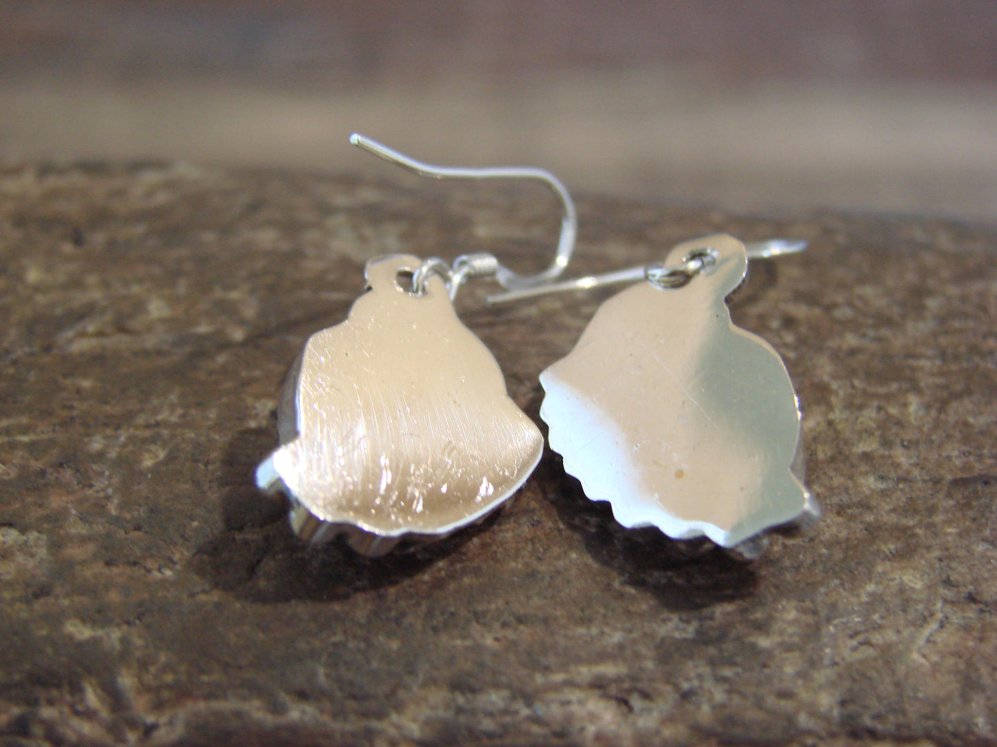 Native American Sterling Silver Turquoise Floral Earrings Dinetso