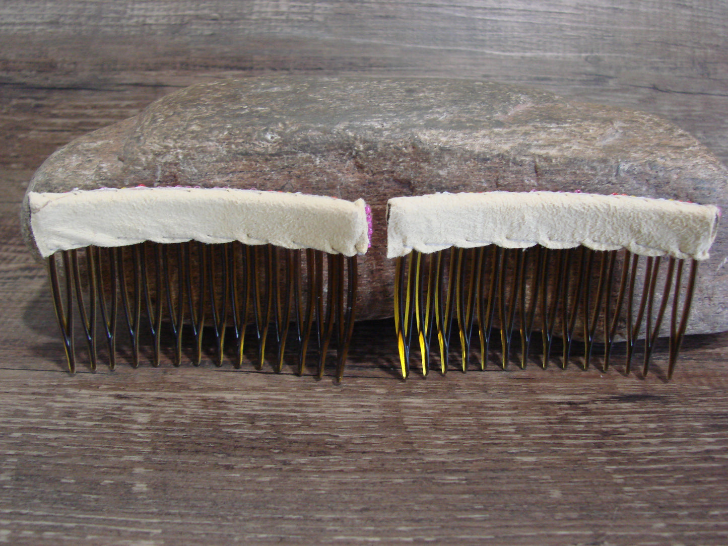 Native American Hand Beaded Hair Comb Set by Cleveland