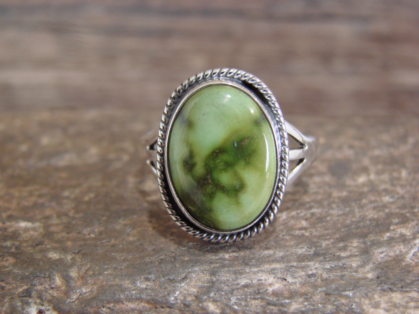Native American Sterling Silver & Sonoran Turquoise Ring by Saunders - Size 9