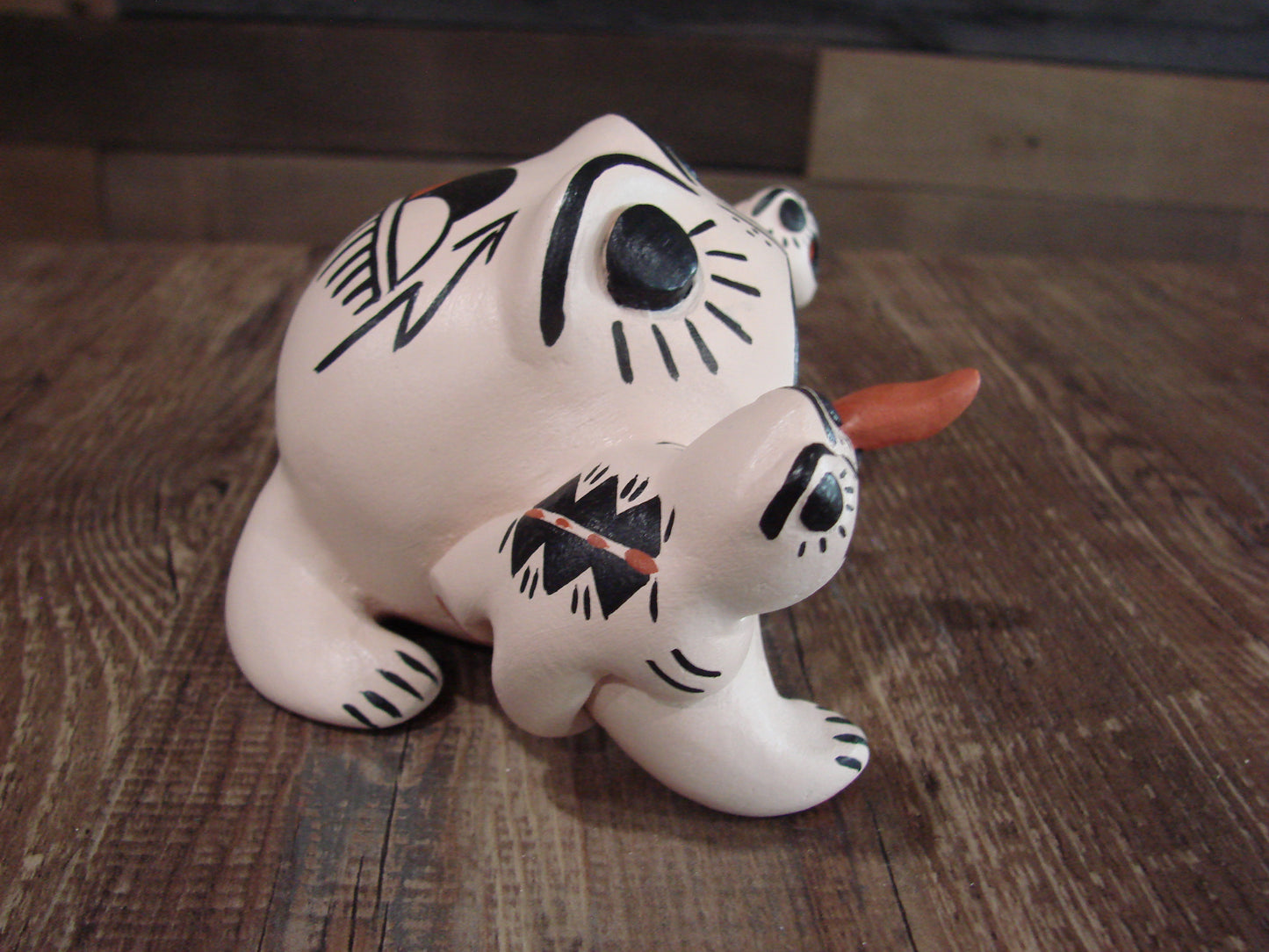 Native American Cochiti Handmade Clay Frog Sculpture by Herrera