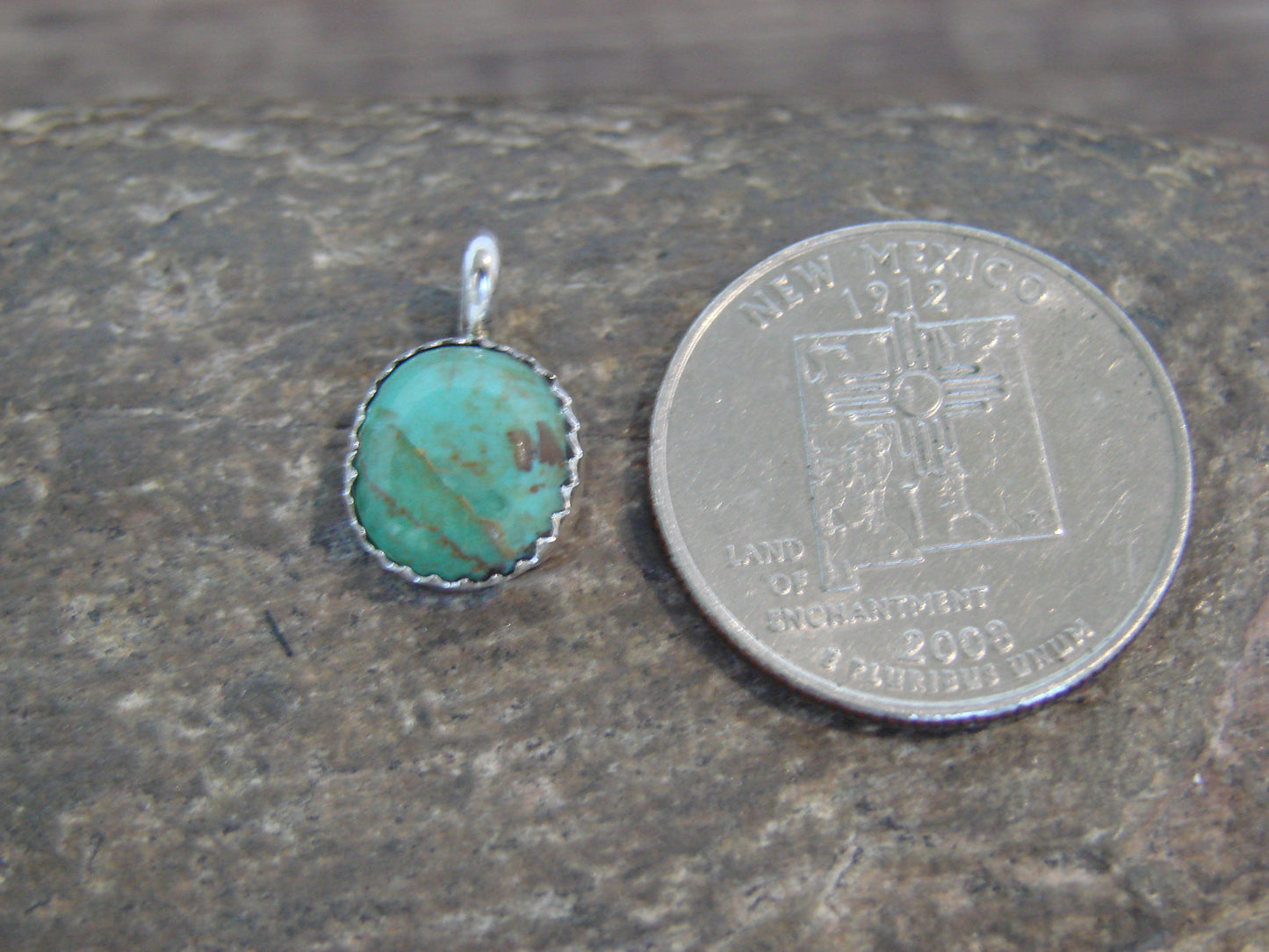 Native American Sterling Silver & Turquoise Pendant - Yazzie