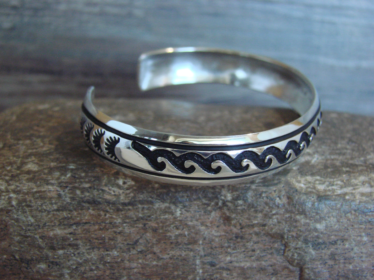Native American Sterling Silver Petroglyph Bracelet by Singer