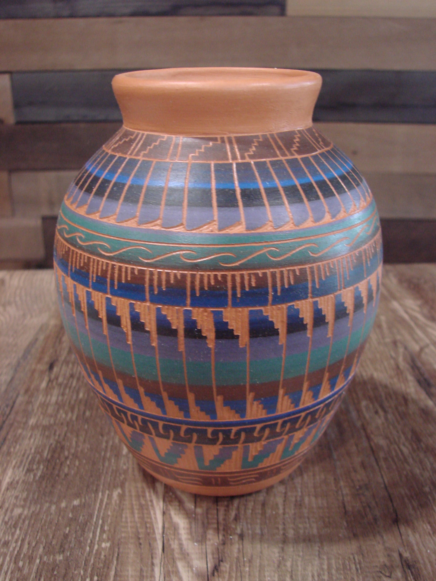 Native American Hand Etched & Hand Painted Pottery - Gilmore
