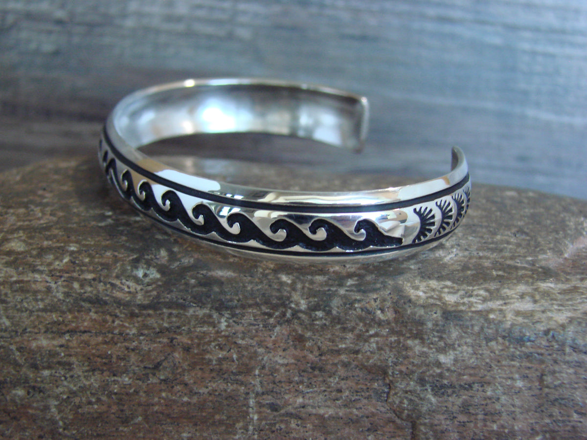 Native American Sterling Silver Petroglyph Bracelet by Singer