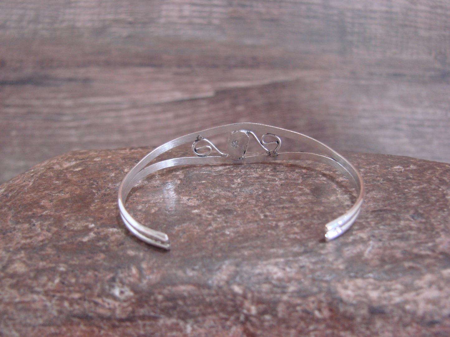 SMALL Navajo Baby / Child Sterling Silver Coral Bracelet by Lincoln
