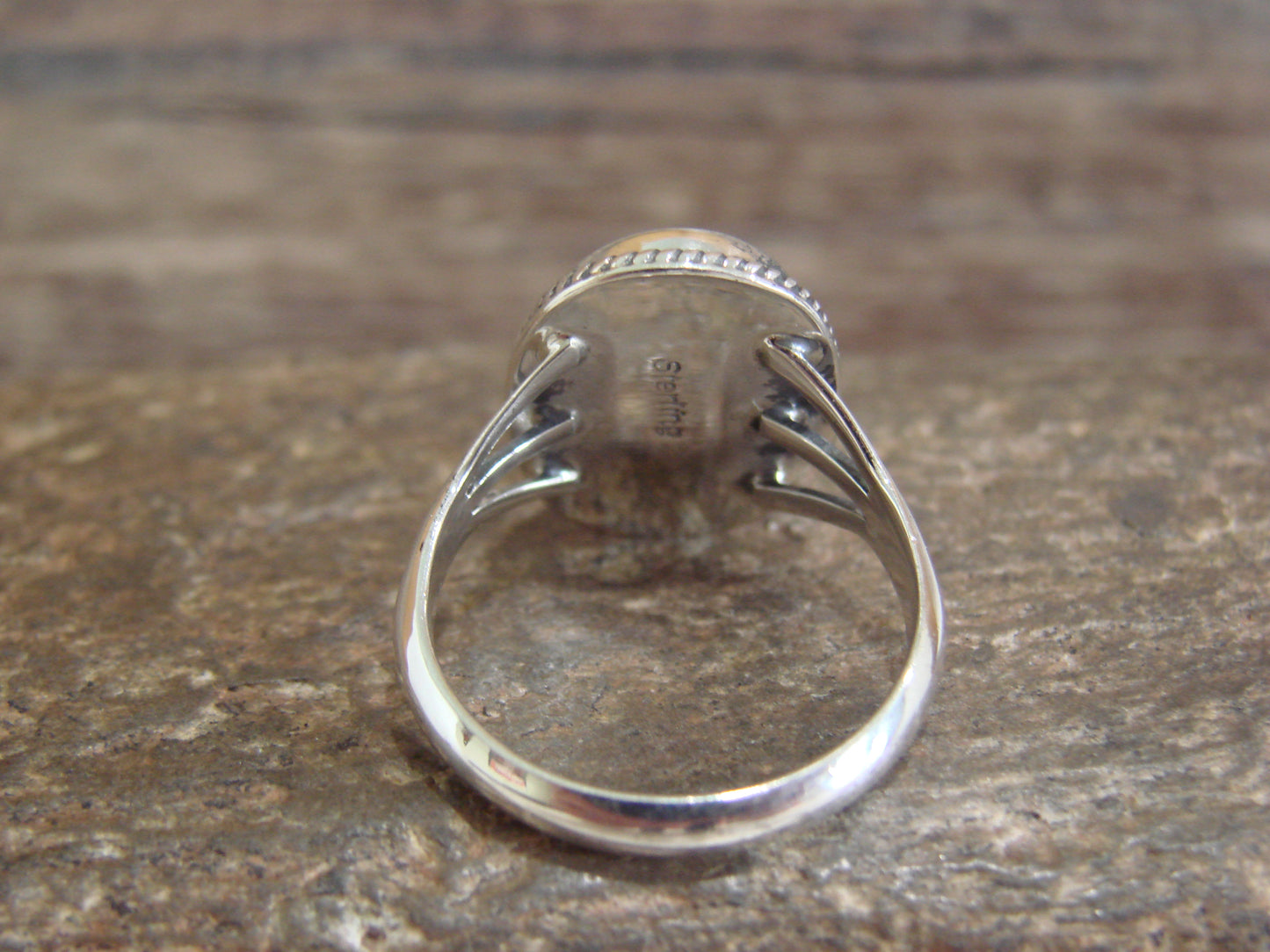 Native American Sterling Silver & Sonoran Turquoise Ring by Saunders - Size 9