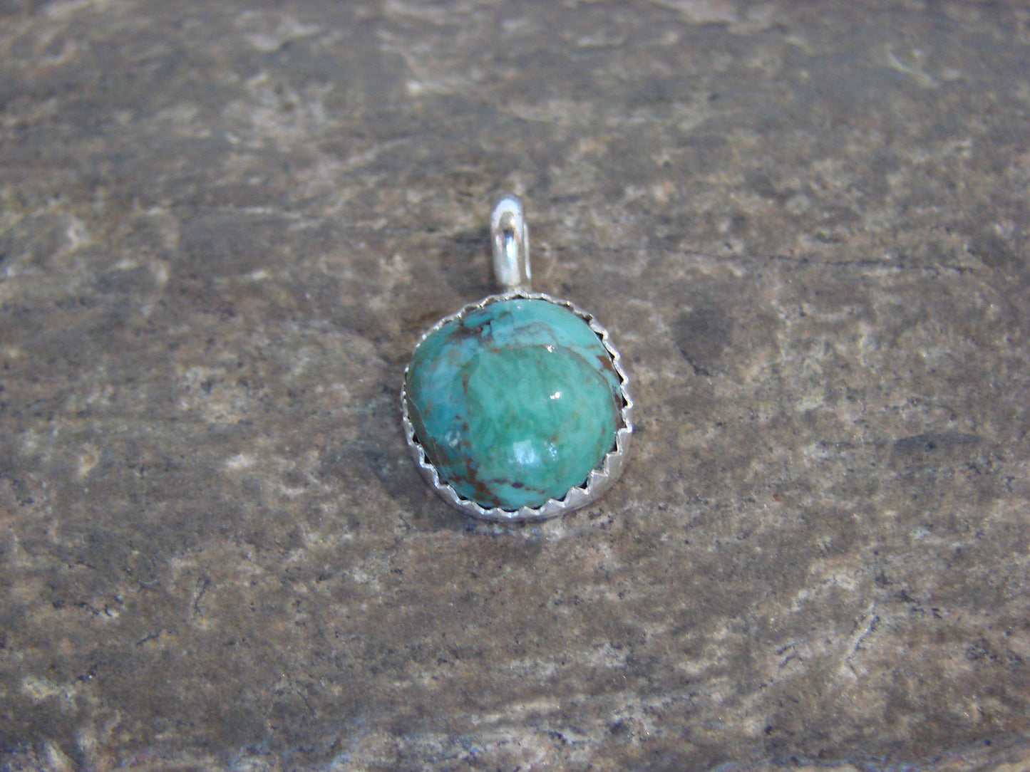 Native American Sterling Silver & Turquoise Pendant - Yazzie