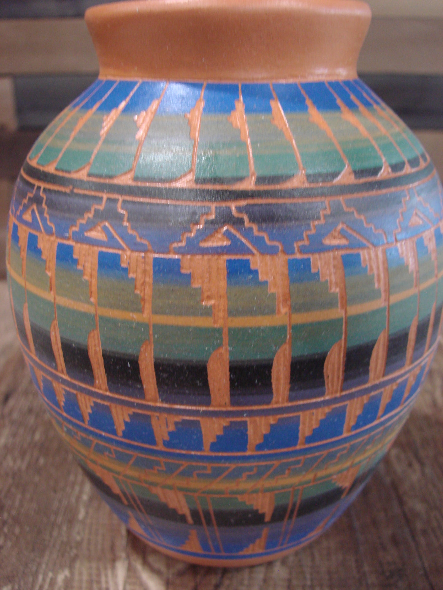 Native American Hand Etched & Hand Painted Pottery - Gilmore