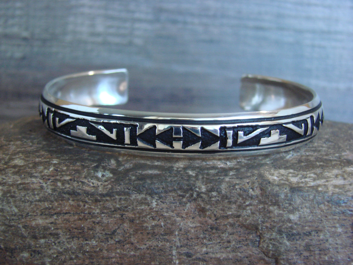 Native American Sterling Silver Petroglyph Bracelet by Singer