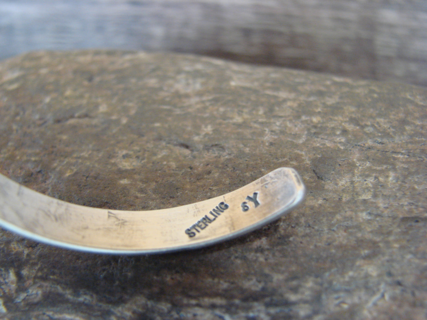 Native American Sterling Silver & Sonoran Turquoise Bracelet Signed SY