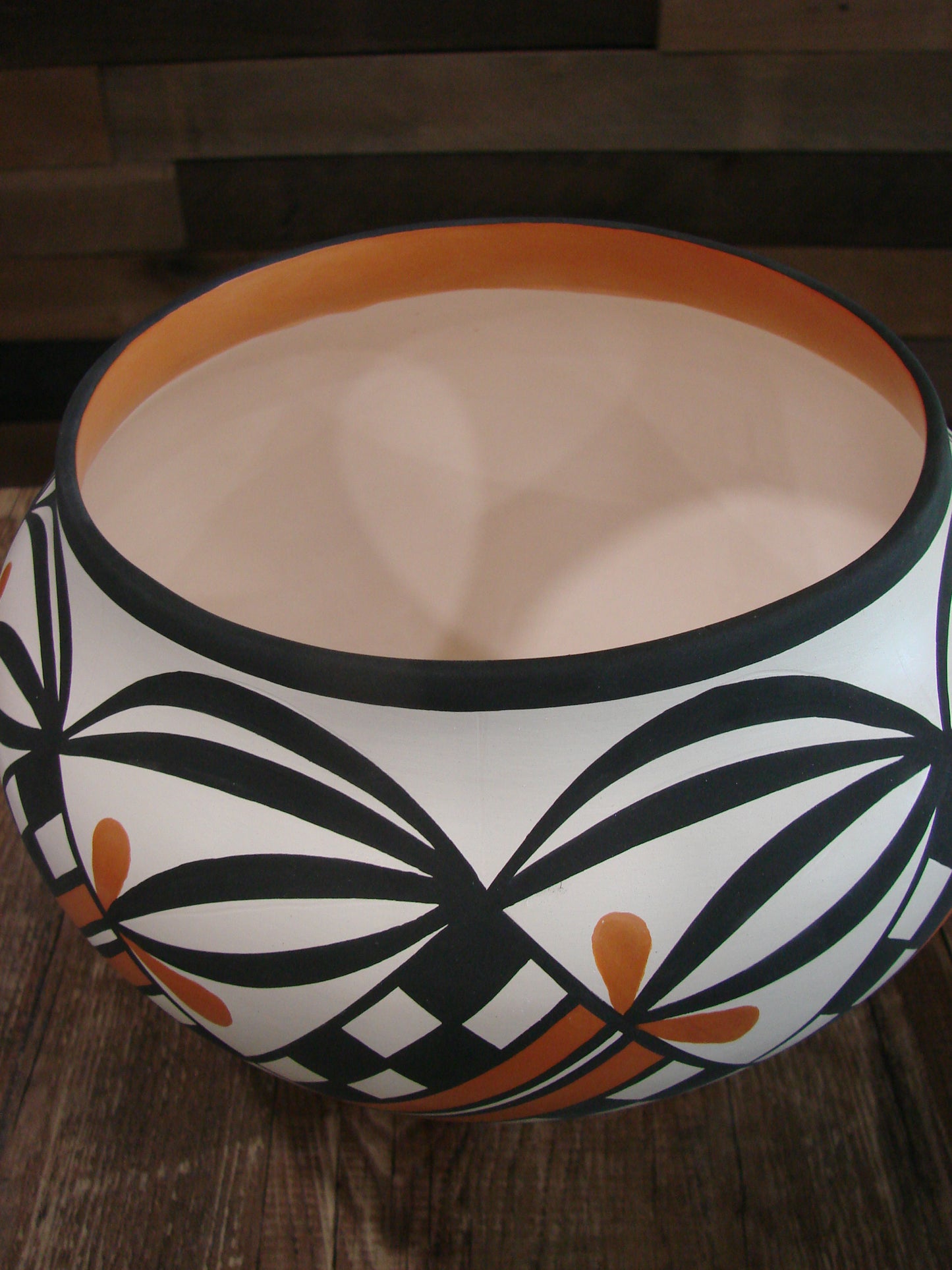 Native American Fine Line Acoma Hand Painted Pottery by L. Joe