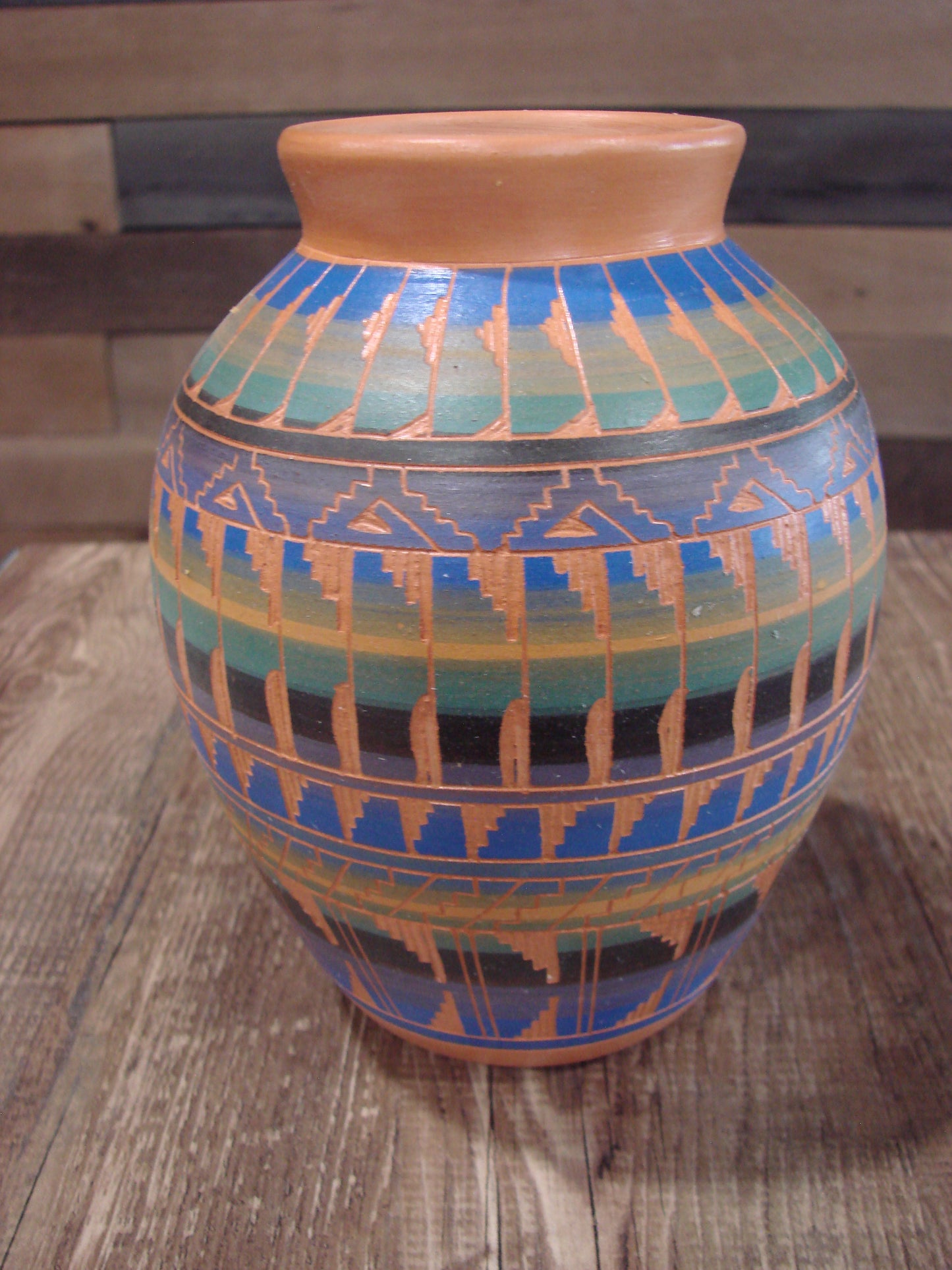Native American Hand Etched & Hand Painted Pottery - Gilmore