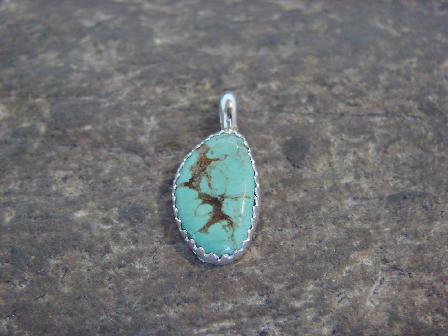 Native American Sterling Silver & Turquoise Pendant - Yazzie