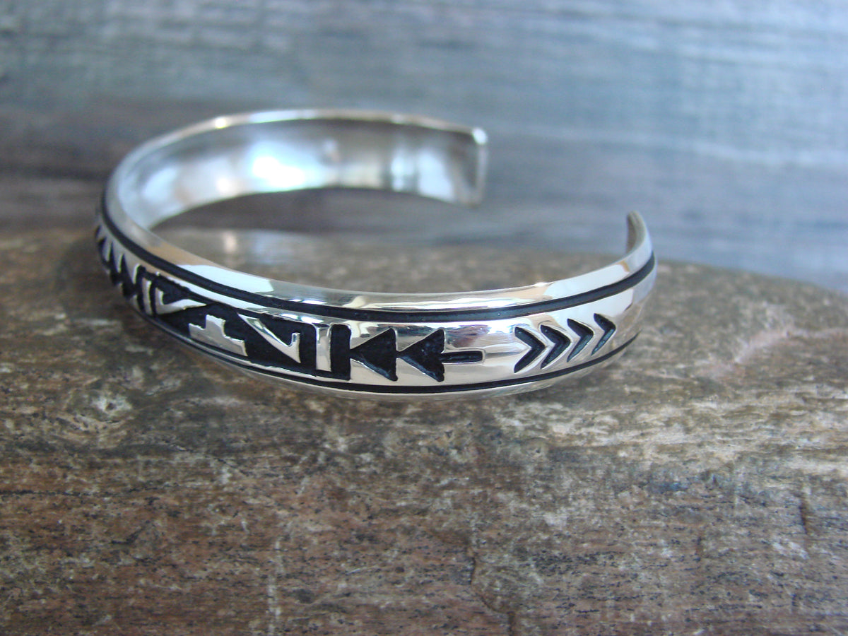 Native American Sterling Silver Petroglyph Bracelet by Singer