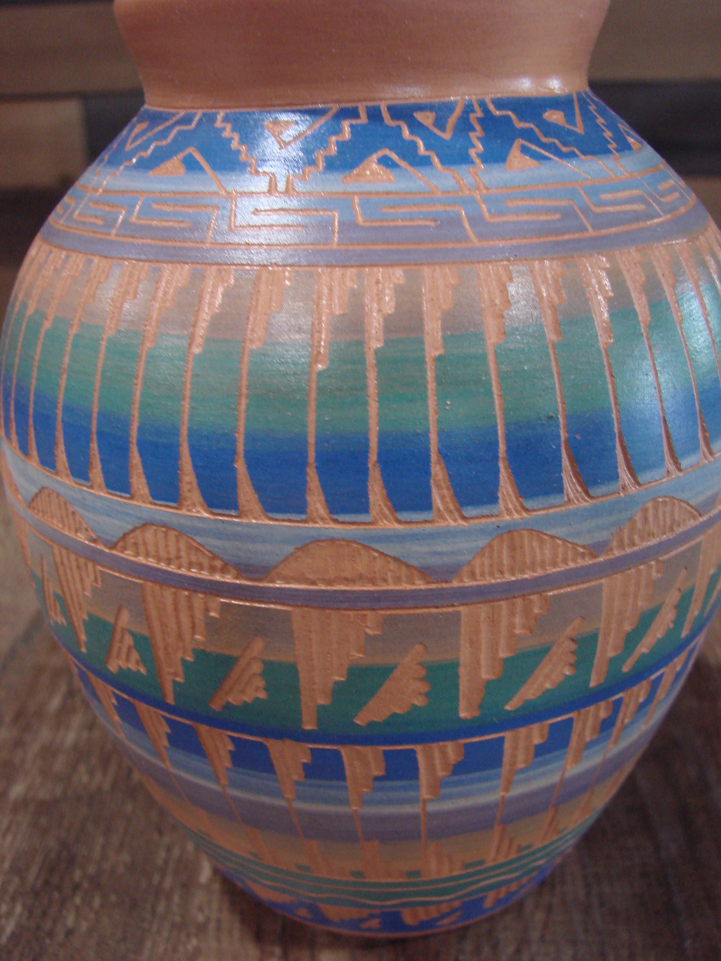 Native American Hand Etched & Hand Painted Pottery - Gilmore