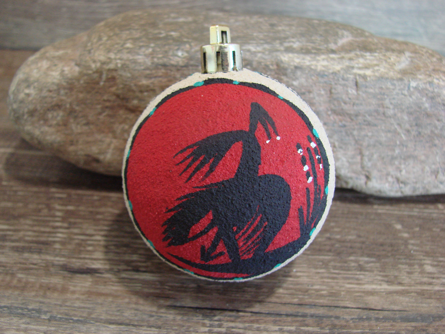 Native American Navajo Indian Sand Painted Ornament - MH